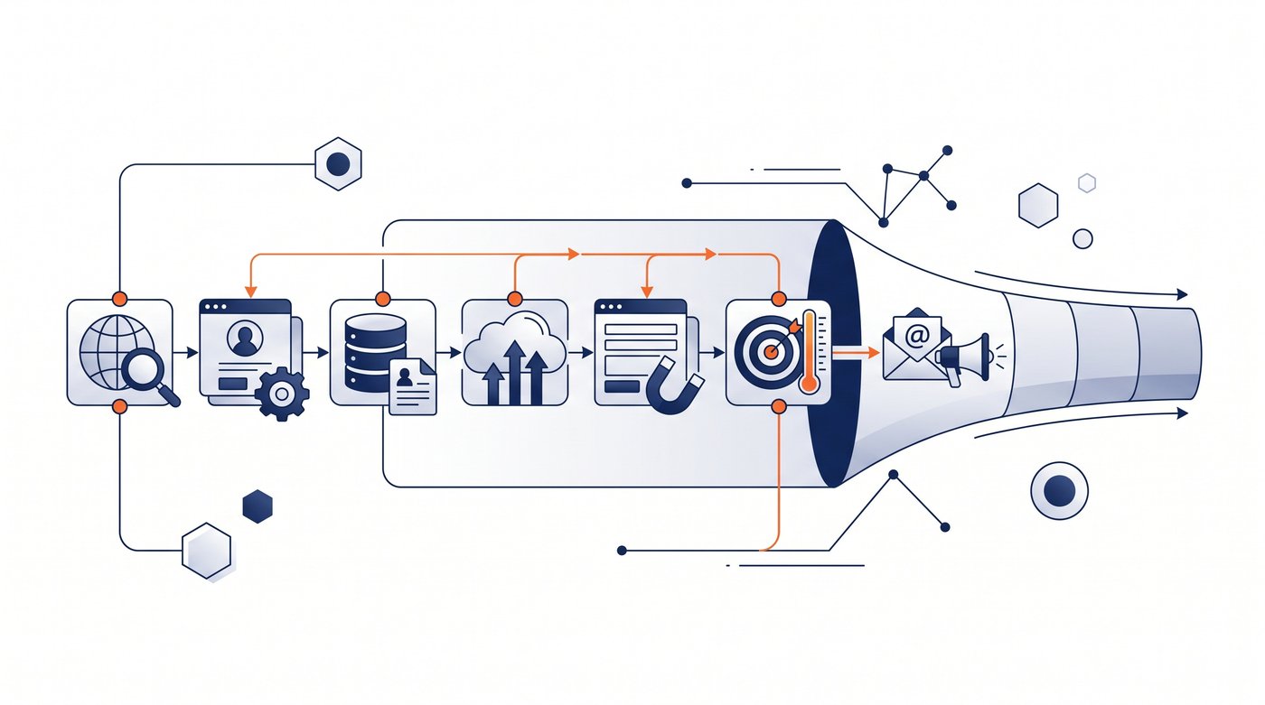 B2B lead generation tools mapped across warm leads, contact data, enrichment, intent, and outreach