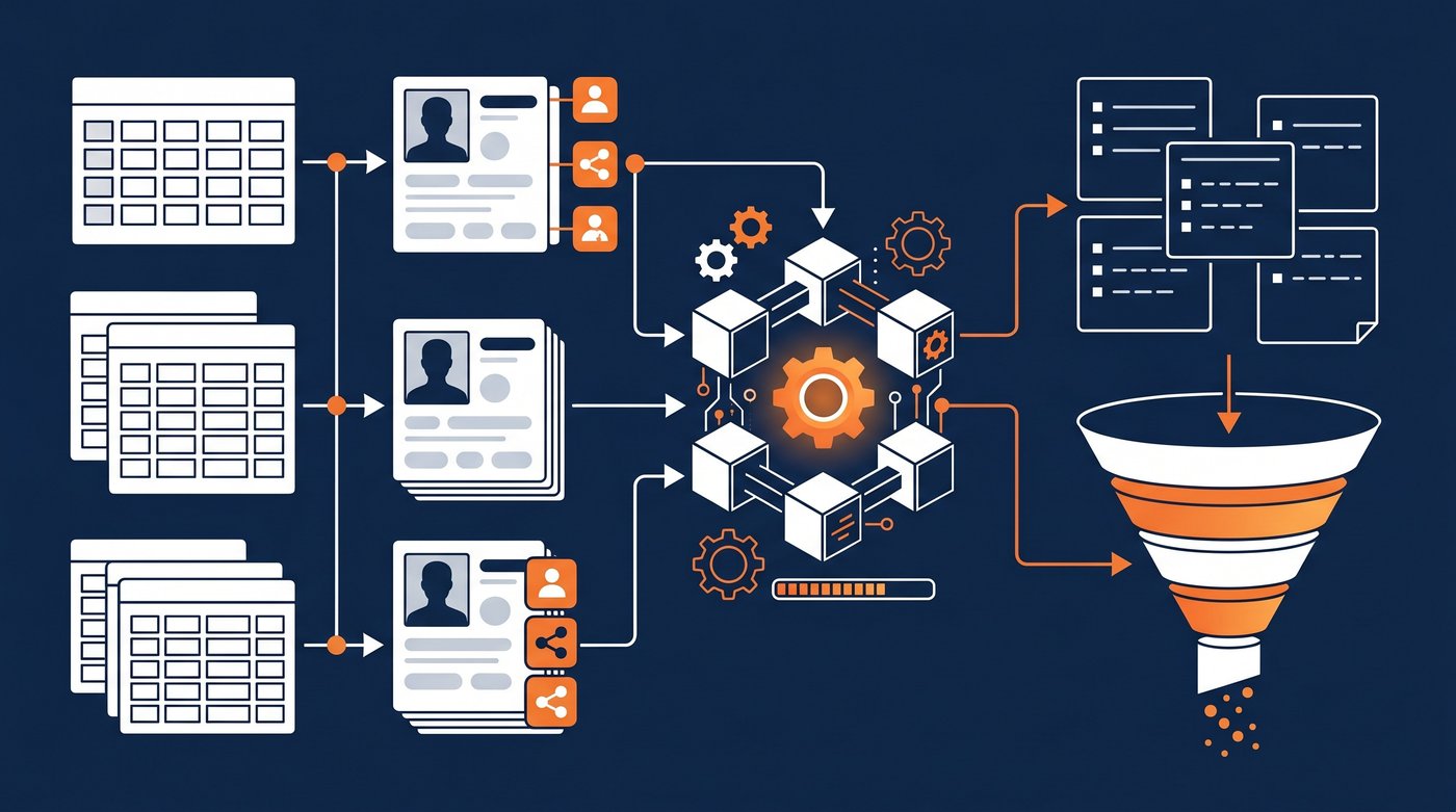 Agent workflow from LinkedIn engagement exports to scored leads and outreach context