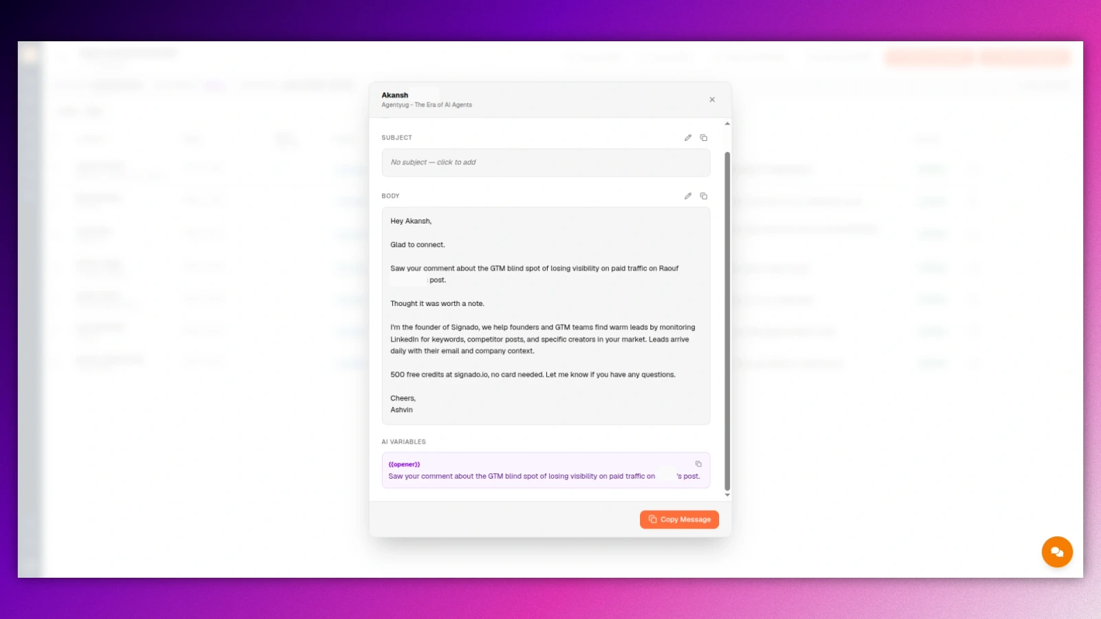 Review grid and one-click send